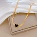 Body 【 Full Titanium Steel 】 Love Double-Sided Furnace Gold Necklace For Women Instagram Internet Celebrity Collarbone 【 】_ipsvogv.com
