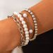 Sweet And Cool Pearl Bead Stacked Set With Ins Style Multi Layer Chain Bracelet Jewelry_ipsvogv.com