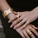 Stacked exaggerated personality bracelet open ring shell design bow irregular wide version retro ring_ipsvogv.com