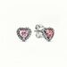 Heart-Shaped Pink Stud Earrings Silver-Plated Diamond Ring Shining Heart Niche Necklace Ins Gift_ipsvogv.com