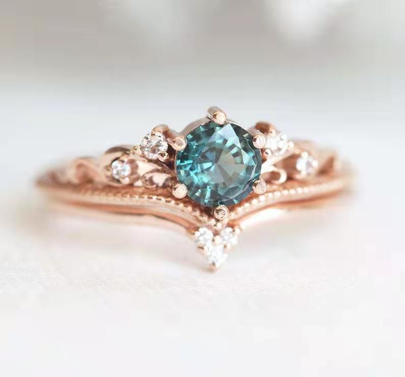 Sanjie 2021 New Fashionable Electroplated Rose Gold Women's Pair Simple And Exquisite Notice Ring Jewelry_ipsvogv.com