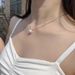 Women's Jewelry French Retro Single Diamond Inlaid Round Pearl Necklace Light Luxury High End Design Versatile Clavicle Necklace_ipsvogv.com