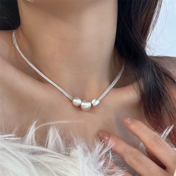Brushed Pearl Collarbone Chain, Feminine Temperament, Light Luxury, Niche Design, Multi-layered Necklace, Niche, Simple,_ipsvogv.com
