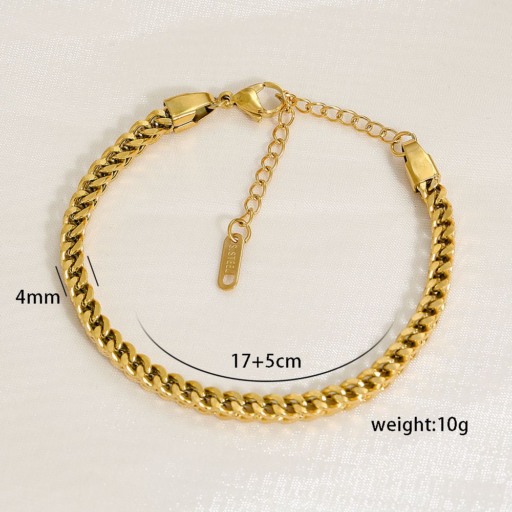 Hip Hop Cuban Braclt Stainlss Stl Gold Platd V-Shapd Doubl Row Mn's Prsonality Light Luxury Vrsatil INS_ipsvogv.com