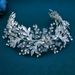 Bridal Headdress Hand Inlaid Rhinestone Leaf Shape Headband Floral Crystal Headband_ipsvogv.com