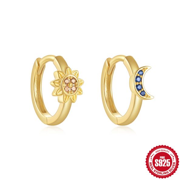Women's Jewelry S925 Sterling Silver Simple Classic Diamond Small Round Geometric Earrings_ipsvogv.com