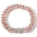 12mm Micro Paved Pink White Zircon Cuban Chain Bracelet Hip Hop Accessories_ipsvogv.com