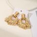 Gold Hammered Geometric Elegant High-end Niche Design Earrings For Women_ipsvogv.com