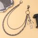 Gunmetal Black Double-Layer Chain With Skull Pendant - Punk Hip-Hop Gothic Belt Chain For Men & Women_ipsvogv.com