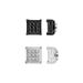 Zircon Earrings Stainless Steel Earrings Silver And Black Mixed Set Earrings_ipsvogv.com
