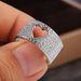 Cao Shi's Autumn New Recommendation: Exquisite Hollow Heart Copper Set Zircon Women's Ring Fashion Accessories_ipsvogv.com