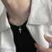 Ice Cracked Bead Splicing Cross Titanium Steel Necklace For Men's Hip-hop Niche High-end Feeling, Light Luxury, Handsome_ipsvogv.com
