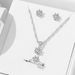 Simple round zircon pendant earrings ring set three piece versatile necklace for women_ipsvogv.com