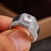 Cao Shi Luxury Exquisite Ring Men's Silver Plated Platinum Simulated Zircon Jewelry_ipsvogv.com