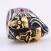European and American retro punk titanium steel ghost face clown smile skull ring Double Ghost domineering ring men's jewelry_ipsvogv.com