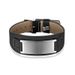 Titanium stainless black steel curved genuine adjustable watch with leather bracelet, men's bracelet_ipsvogv.com