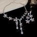 tassel Zircon Butterfly Necklace Earring Set, Fashionable And Luxurious Design, Collarbone Chain, Banquet Dress Set, ! Design, Chain,_ipsvogv.com