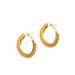 Fashionable texture, unique French pleated earrings, earrings, and high-end gold titanium steel geometric asymmetric_ipsvogv.com