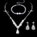 Women’s Jewelry Set Fashion Bridal Jewelry Set Three Piece Set Dazzling Rhinestone Zircon Angel Tear Drop Necklace Earrings Bracelet_ipsvogv.com