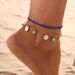 Hot Selling Accessories Bohemian Blue Turquoise Round Piece Beaded Combination Ankle Bracelet_ipsvogv.com