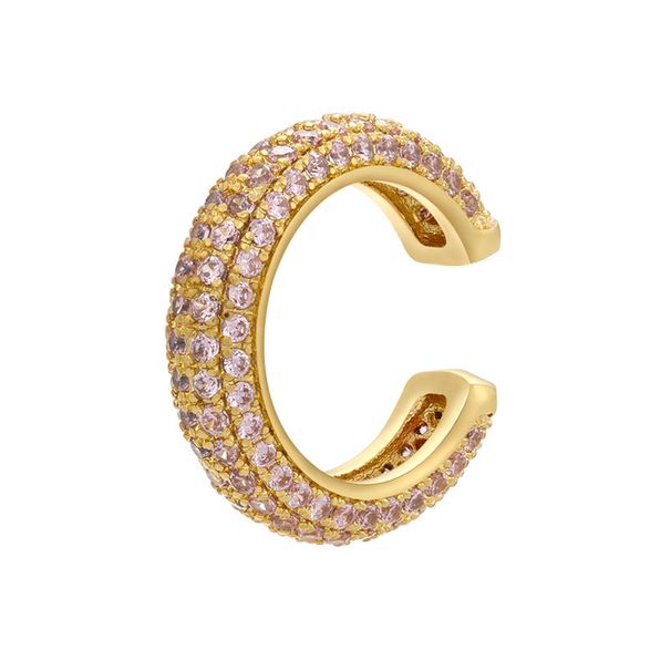 Women's Jewelry Bead Buckle Jewelry Micro Inlaid Colored Diamond Ear Bone Clip Colored Zirconium Simple Ear Clip Earrings Copper K Gold Plated_ipsvogv.com