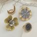 Color Blocking Geometric Compass, Leaf Personalized Layering, Vintage Moon Joint Ring, Ring_ipsvogv.com