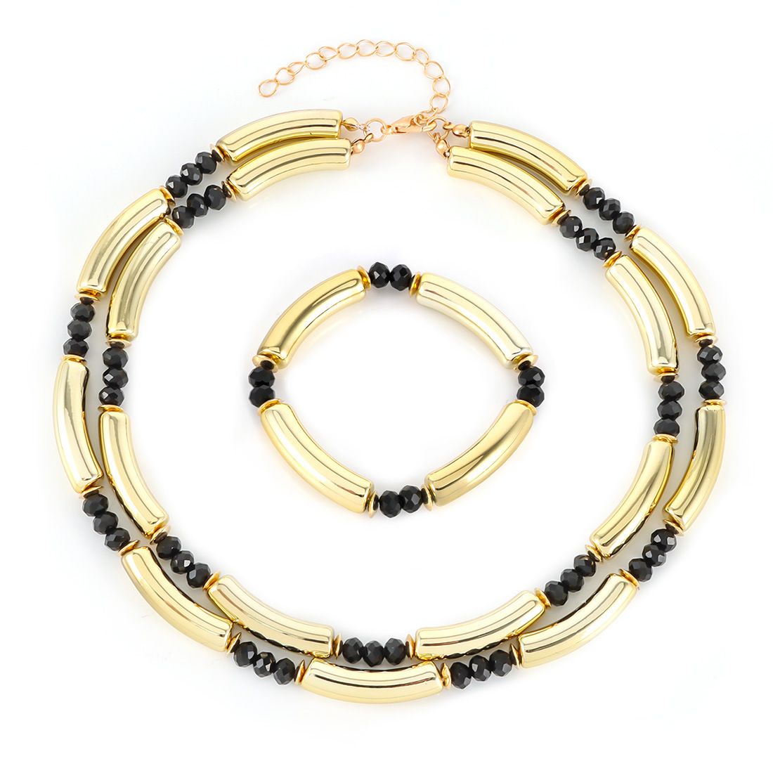 Retro Bamboo Double Layer Stitching Color Necklace Temperament High End Bracelet Clavicle Chain_ipsvogv.com