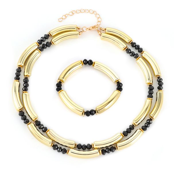 Retro Bamboo Double Layer Stitching Color Necklace Temperament High End Bracelet Clavicle Chain_ipsvogv.com