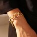 Creative Splicing Circular Bracelet Simple Trendy Punk Style Stainless Steel Diamond Set Ring Interlocking Chain_ipsvogv.com
