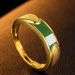 Vietnam Gold Plated 3D Color Green Enamel Colored Drip Glue Men's And Women's Fashion Strip Open Ring_ipsvogv.com