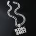 3D Diamond Double Row Letter Pendant Necklace Hip Hop Trendy Street Dance Cuban Chain_ipsvogv.com