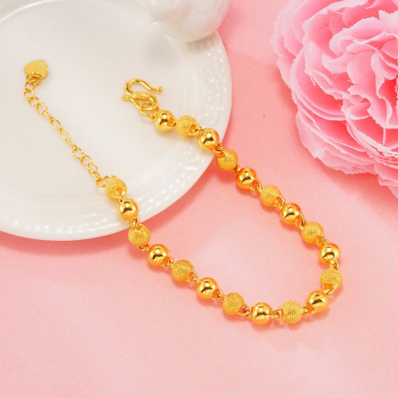 New Minimalist Frosted Solid Couple Bracelet Imitating 3D Hard Sand Gold For Men And Women_ipsvogv.com