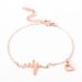 Electrocardiogram Anklet Women's Love ins Internet Celebrity Girl Sense Student Rose Gold Fresh Titanium Steel Color-free Foot Chain_ipsvogv.com
