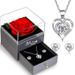 Women’s Jewelry Set Fashion jewelry Valentine's Day Christmas gift necklace earrings eternal flower gift box jewelry box hot sale_ipsvogv.com