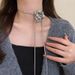 Metal Flower Adjustable Necklace, And Cool Style, Long Tassel Sweater Niche Personality, New Chain, Neck Accessory For_ipsvogv.com