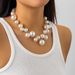 Pearl Choker Necklace Chunky Beaded Statement Collar Women's Short Punk Style Necklace Adjustable Clasp Closure_ipsvogv.com