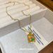 Real Gold Electroplated Zircon Geometric Wer Pendant Necklace, Fashionable Light Style Collarbone Chain,_ipsvogv.com