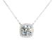 Mosang Stone Necklace S Silver Square Impossible Design Collar Chain Female Four Claw Pendant Light Luxury and Simple_ipsvogv.com