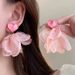 Unisex Sweet Petal Heart Earrings Holiday Style Earrings For Women Super Fairy Petal Earrings Seaside Exaggerated Earrings Summer_ipsvogv.com