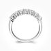 D color pure silver seven princess Mosang stone ring women to wear in layers, same style for men and women, single row_ipsvogv.com