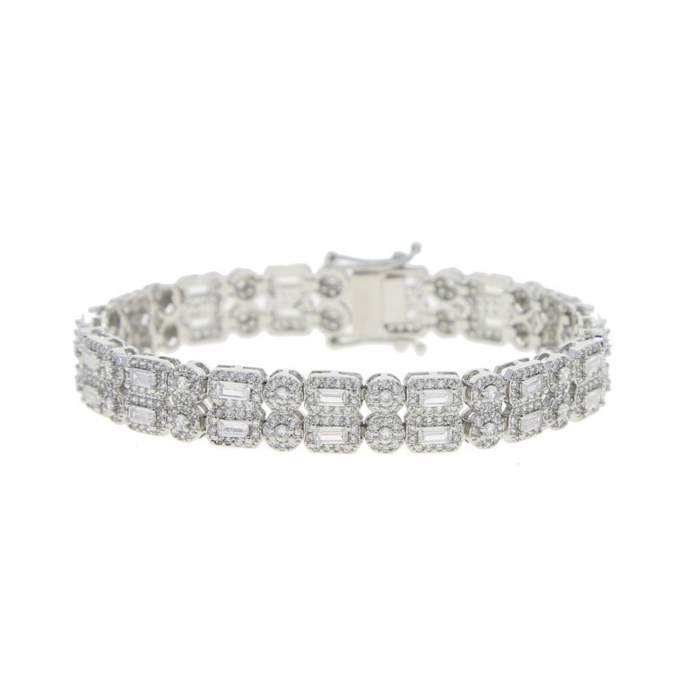 Men's Jewelry Round Square Zircon Hip Hop Couple Bracelet Fashion Trend Brand Hip Hop Jewelry_ipsvogv.com