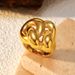 Women’s Jewelry Set Fashion Simple Double Layer Cross Ring Stainless Steel Plated Gold Niche Light Luxury Ring Jewelry_ipsvogv.com