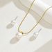 Minimalist Japanese and Korean style geometric pearl jewelry set, niche inlay craftsmanship, design sense, necklace,_ipsvogv.com