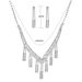 African-Inspired Wedding Jewelry Set - Silver Necklace & Earrings With Crystal Stones (Women's Party Accessories)_ipsvogv.com