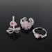 Full Pink Diamond Bow Zircon Series Open Ring With Flower Light Luxury And Premium Sense, Niche Design Ring Sense,_ipsvogv.com