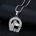 Hot Selling Hip-Hop Jewelry Titanium Steel Gold-Plated Diamond-Studded Horse Head Pendant Necklace_ipsvogv.com