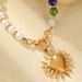 True Gold Stainless Steel Heart-shaped Sun Pendant, Colorful Glass Bead Necklace, Popular_ipsvogv.com