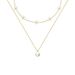 Personalized Niche High End Petal Clavicle Necklace Small Fragrance Style Copper Plated Flower Pearl Double Layered Necklace For Women_ipsvogv.com