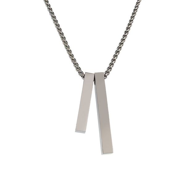 Two In One Stainless Men's Necklace, Titanium Steel Rectangular Bar Square Column Pendant, High-end Necklace Accessories_ipsvogv.com