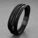 Multi layer hand woven genuine leather bracelet, stainless steel ethnic style men's bracelet jewelry_ipsvogv.com